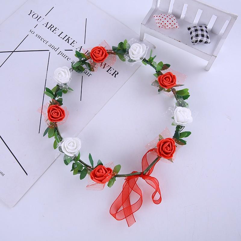Gorgeous Adjustable Flower Crown with Colorful Silk Roses for Weddings