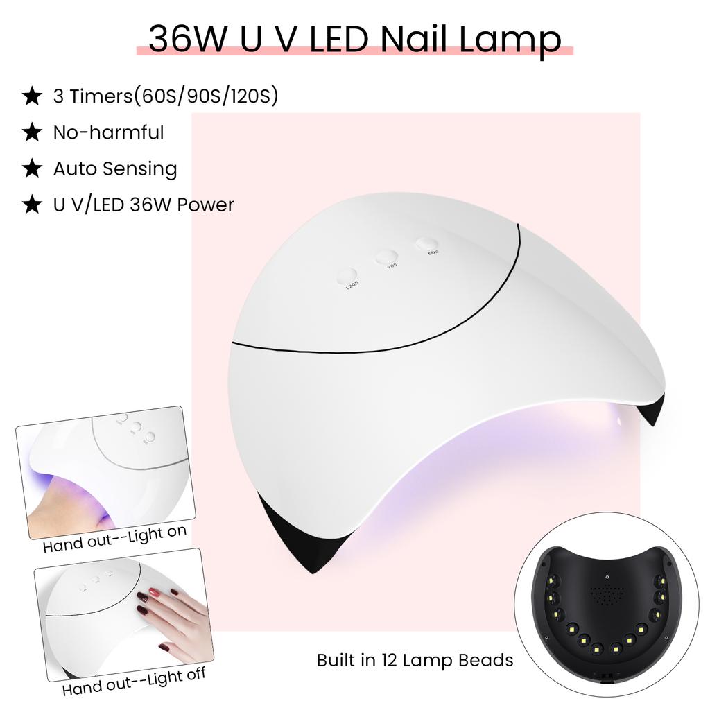 PHOENIXY Nail Gel Polish Set With 36W Nail Gel Dryer Lamp 45 Colors Long Lasting Gel Varnish Gel Polish Nail Tools Kit