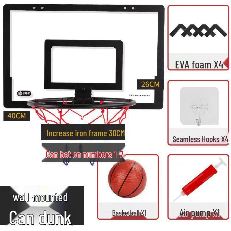 Punch-Free Foldable Basketball and Volleyball Hoop for Kids - Indoor/Outdoor Wall-Mounted Dunk Board