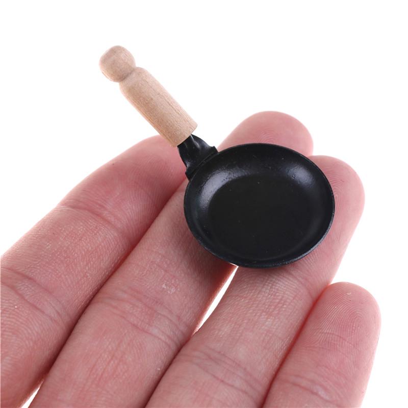 1:12 Dollhouse Miniature Egg Sausage Frying Pan Fryer Set Egg Beater Spatula Fork Whisk Jar Set Kitchen Accessories Toys Deco