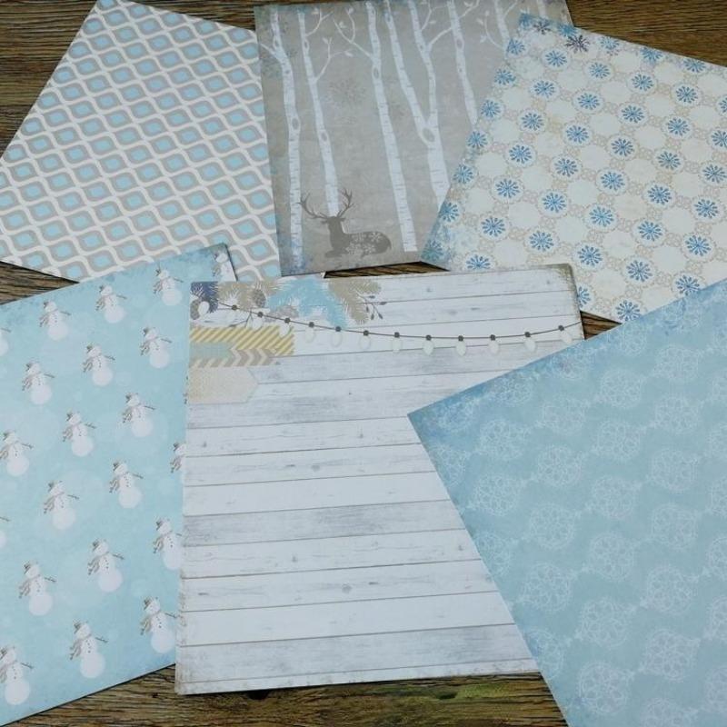 24 Sheets Winter Story Patterned Paper Scrapbooking Paper Pack Handmade Craft Paper Craft Background Pad Single-side Printed