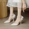 Baotou Pearl Sandals 2025 Thin Fairy Style Pointed Head Stiletto High Heels with Female Summer New French Style