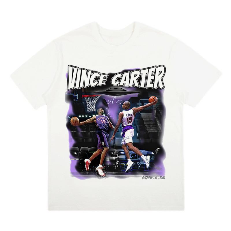 

Короткий рукав мемориала Винса Картера в стиле ретро баскетбола американского уличного тренда моды высокого качества мотоцикла с коротким рукавом XXXXXL