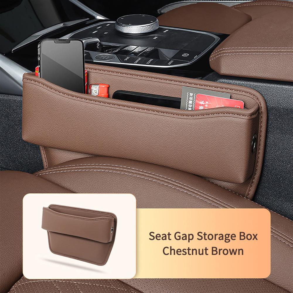 Universal Crevice Side Storage Pocket Wallet Keys Card Phone Holder Multifunction Car Seat Gap Organizer Storage Box Leather