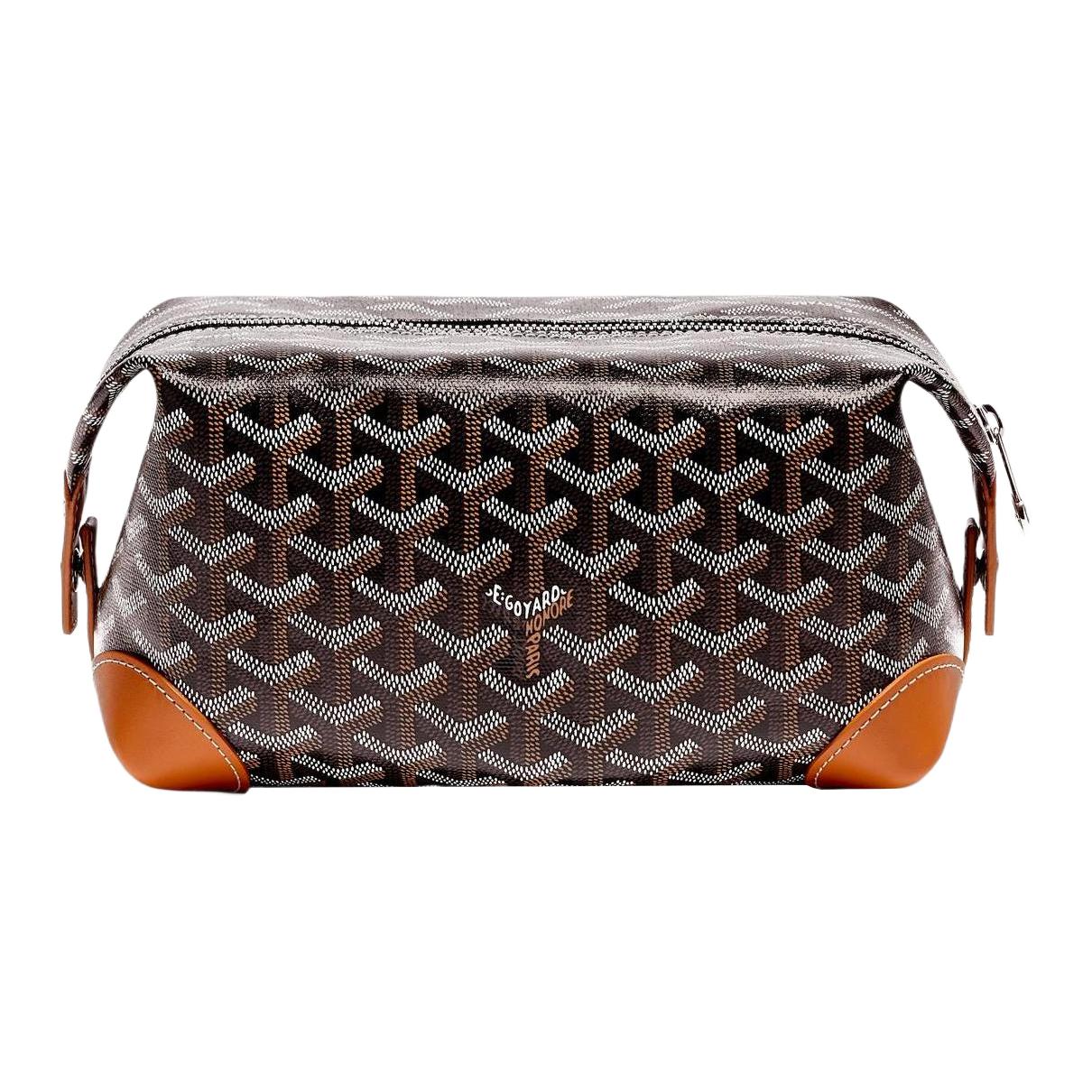 

Goyard Monogram Zip Travel Bag Canvas And Calfskin Toiletry Bag Unisex Bags Black Brown BOEING025TY-01CL03P Basic Set (Bag+Dust Bag)