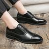 Men's Dress Shoes Red Sole Leather Shoes Pointed Party Shoe Lace-up Office Oxfords Casual Wedding Shoe Retro Business Men Shoes