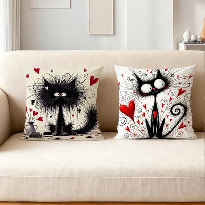 Scruffyl Black Cat Pillow Case Applicable Space For Guest Rooms Interiors Cars Office House Decoration