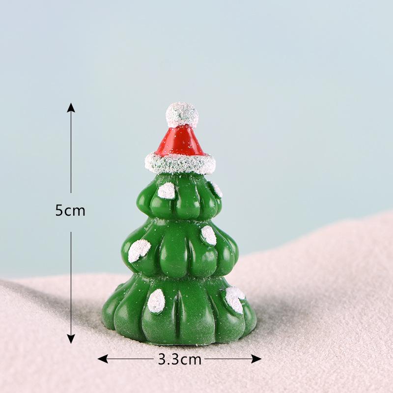 Christmas Tree Santa Claus Snowman Ornaments Miniature Garden Decor Figurines
