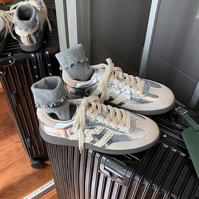 

Туфли дерби из натуральной кожи, женские туфли из коровьей кожи, ретро-обувь со шнуровкой, спортивная повседневная обувь, обувь Gump 40 серебряный