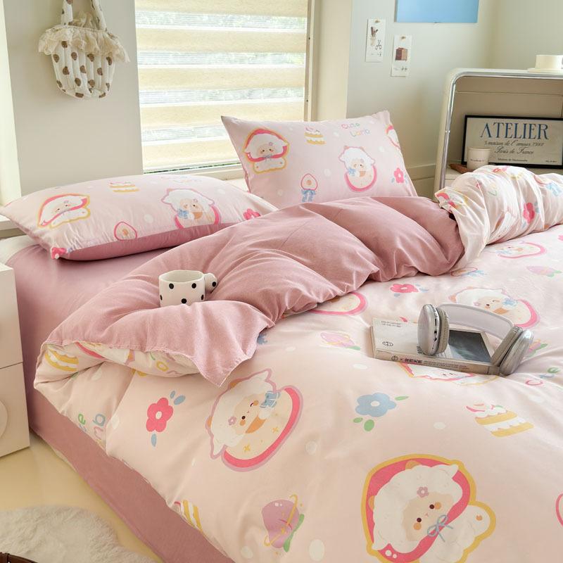 Small Fresh Four-piece Bed Sheet Set Quilt Cover Set Single Dormitory Three-piece Set Skin-friendly and Comfortable Bedding