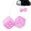 Fuzzy Dice for Car Mirrors - Plush Dice, Rearview Mirror Accessories, Soft Fuzzy Charms Interior Decor, Truck and Sedan Decor