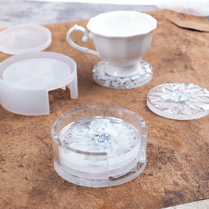 Silikonová podložka pod sklenice Úložný držák Sada Forma pro odlévání pryskyřice Epoxidová forma Řemeslo DIY