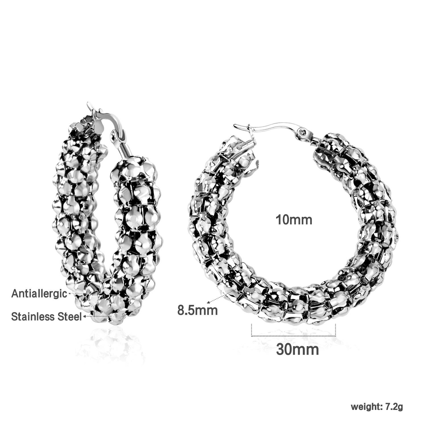 

Круглые серьги-кольца для женщин, позолоченные медью, клипсы из нержавеющей стали, повседневные серьги, подарки с цирконом, серьги для женщин