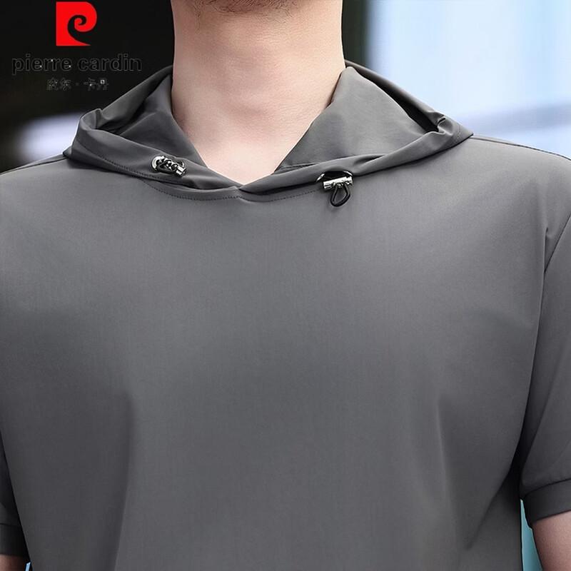 Pierre Cardin Men's Ice Silk Cooling Hooded T-Shirt