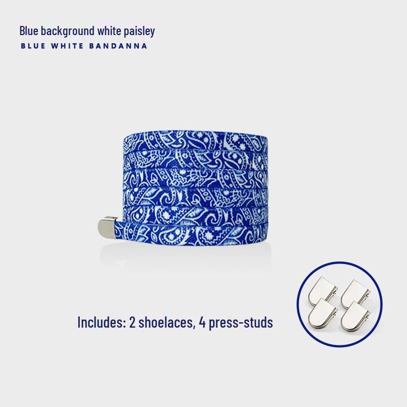 Paisley No-Tie Elastic Slip-On Flat Shoelaces (0.8CM)