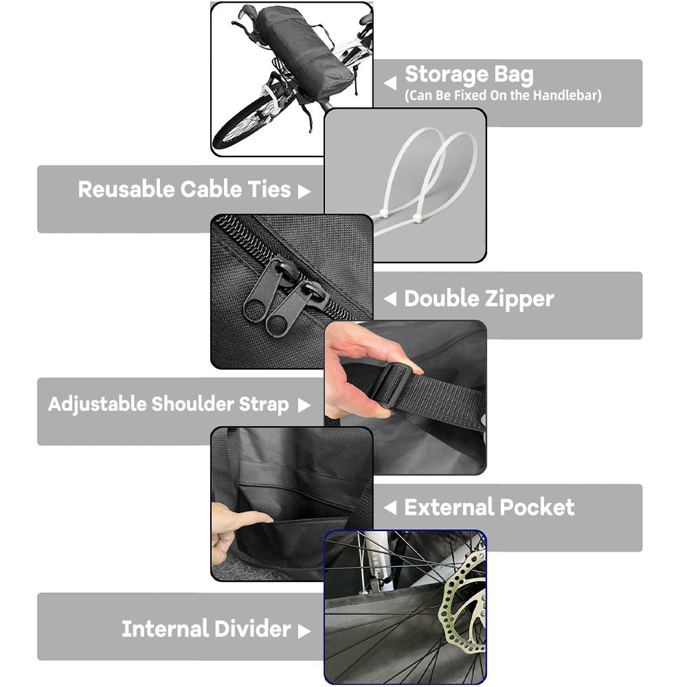 Bike Travel Bag Bicycle Portable Transport Carrying Case for 26-27 Inch Bike