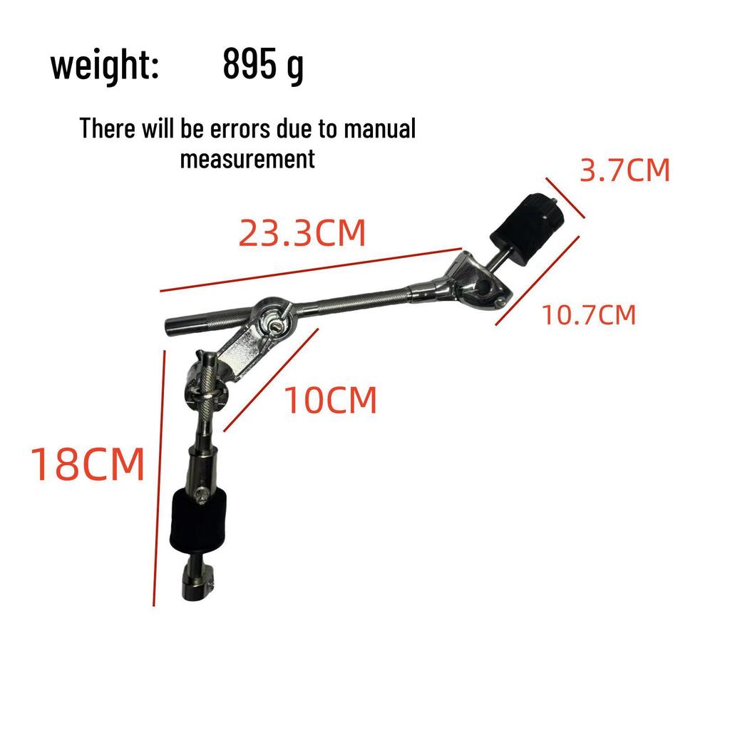 Universal Drum Set Hi-Hat and Cymbal Extension Stand with Clamp and Long Arm
