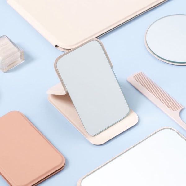 Ivory Cover Stand Square Mirror Small