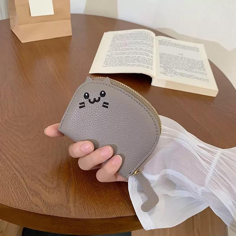 Cartoon Cat Shaped Design Wallet Women's Multi-card Slots Holder Cute Fashion Faux Leather Coin Purse Creative ID Card Holder