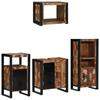 Bathroom Furniture Set with Shelf 4 Pcs Solid Upcycled Wood