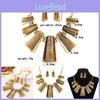 Exaggerated Fashionable Geometric Trapezoid Short Gold Necklace And Earrings