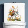 Easter Creative Cartoon Rabbit Egg Bathroom Home Decor Wall Sticker