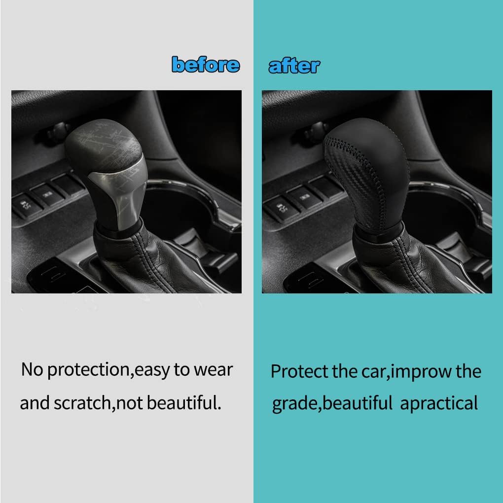 Auto Car Leather Gear Shift Knob Cover Trim for Toyota Highlander 2014-/ Tacoma 2016- Accessories
