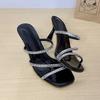 Mode 2025 Lente Zomer Nieuwe Dames Crossbody Riem Effen Kleur Hoge Hak Sandalen Sexy Open Teen Dunne Hak Eendelige Riem