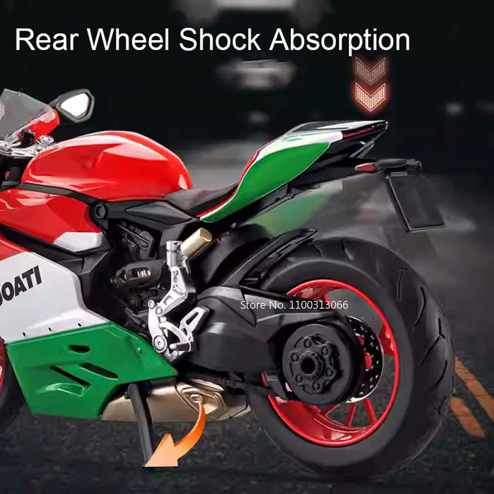 1:12 1199 Spring Breeze 250 SR Motorcycle Models Cars Alloy Diecast Toys Light Music Wheel Turned Motorcycles Vehicle Kids Gifts