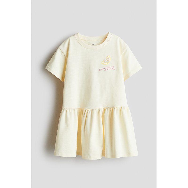 

HM Fall 2025 New Arrival Children s Clothing Girl Jacquard Jersey Dress 1289589 Light yellow/Lemon 120/60(4-6Y)