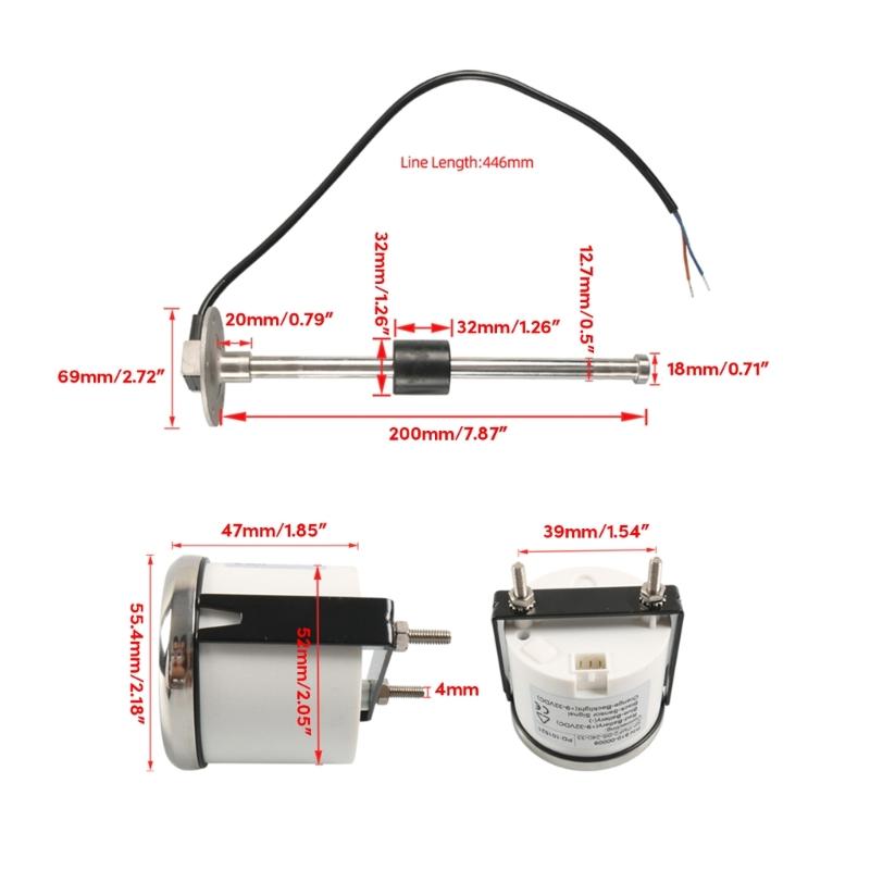 Fuel SenderUnit Boats Fuel Tank Sending Unit Fuel Water Level Sensor Stainless Steel FuelSender and Fuel Gauge
