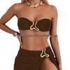 2025 Luxe Gold U-Shaped Bikini for Big Busts - European & American Sexy High-End Swimwear