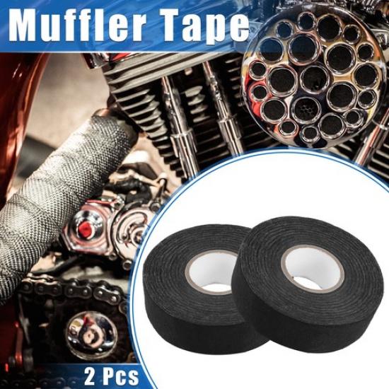 

2 Pcs Muffler Tape 1.2 Inch x 66 Ft Universal for Car Noise Protection Black