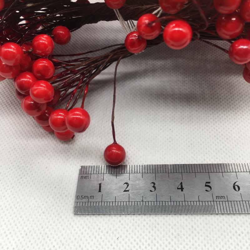 8mm Double-Headed Berry Branches for Christmas Wreaths & Wedding Candy Box Decor