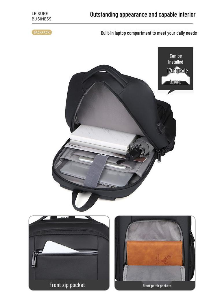 Large-Capacity Men's Backpack, High-End Women's Travel Backpack, Trendy Commuter Schoolbag, Waterproof Laptop Bag