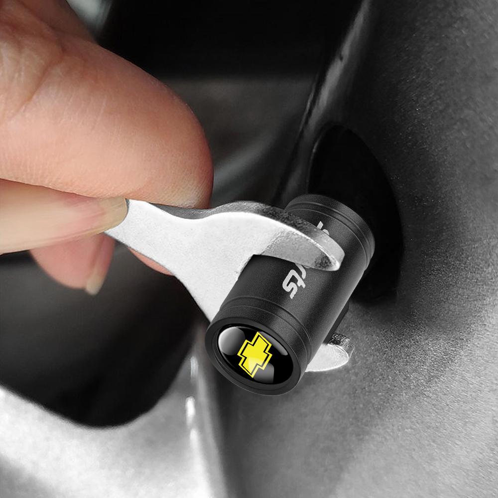 4Pcs Aluminum Alloy Car Wheel Tire Valve Caps Badge Cover For Chevrolet Cruze Captiva Spark Cruze Captiva Aveo Silverado Corsa