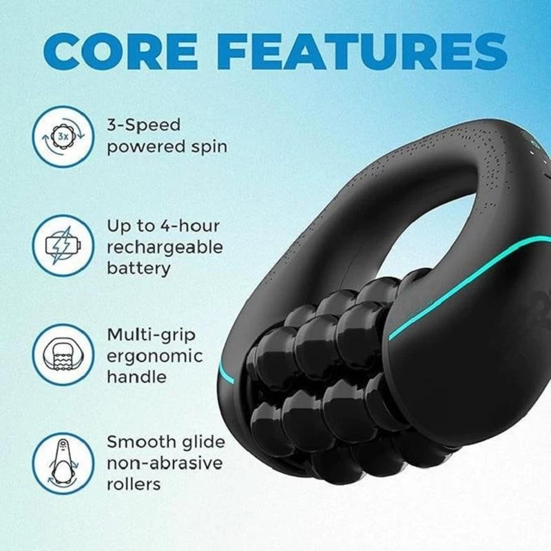 2026 New Gift Mini Rolling Percussive Massager Whole Body Fatigue Relief Deep Tissue and Muscle Recovery Rechargeable Powerful 3 Speed Spin