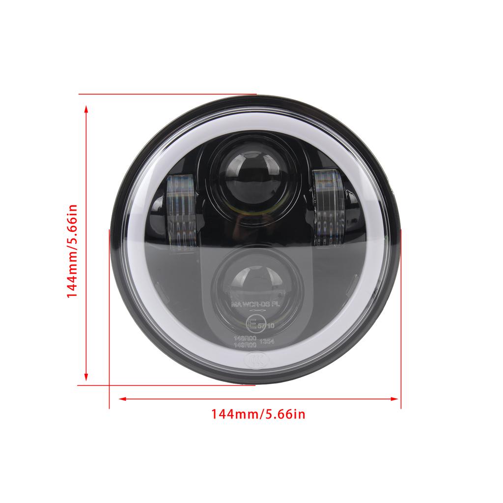 Motorcycle 5.75 LED Headlight Head Light White Halo DRL For Harley Sportster Iron 883 Dyna Street Bob Moto Headlamp Accessories