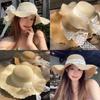 Summer Straw Sun Hat With Bow Accent And Breathable Design For Beach And Travel