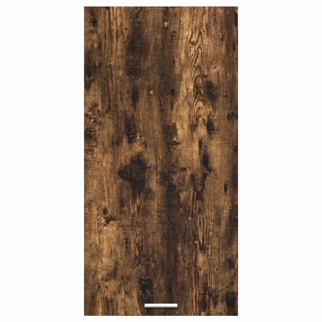 Hanging Cabinet Smoked Oak and White 50 x 31 x 100 cm