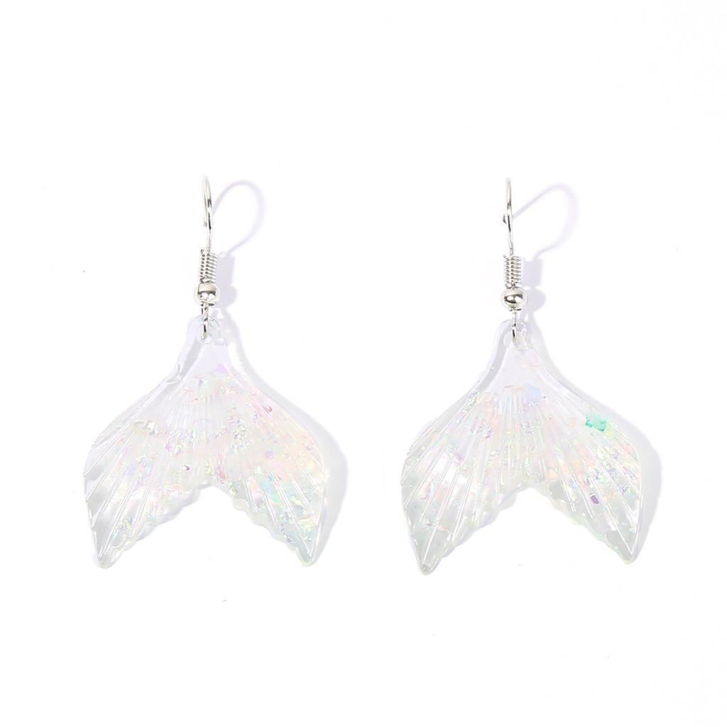 

Trendy Fish Tail Dangle Earrings With Design In Blue Acrylic For Womens Fashion