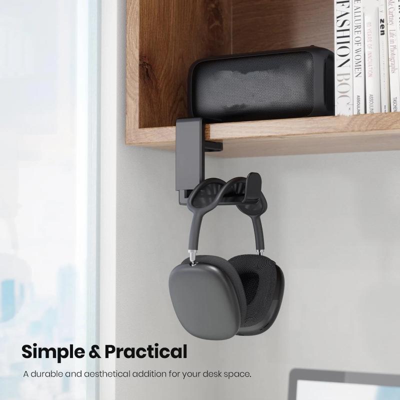 1Pcs 360 Degree Rotating Headphone Holder No Punch Table Clip Hook Earphone Holder Miscellaneous Storage Hanging