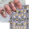 Christmas Nail Art Sticker 3D Winter Glitter Elk Snowflake Gingerbread Man Decals  Sliders DIY Manicure Decorations