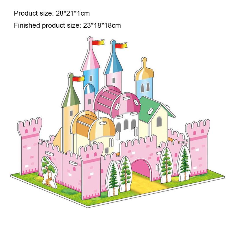 Big Size Children's 3D Paperboard Puzzle House Villa Castle Building Model for Kids Handmade DIY Assembly Puzzle Toys Gift