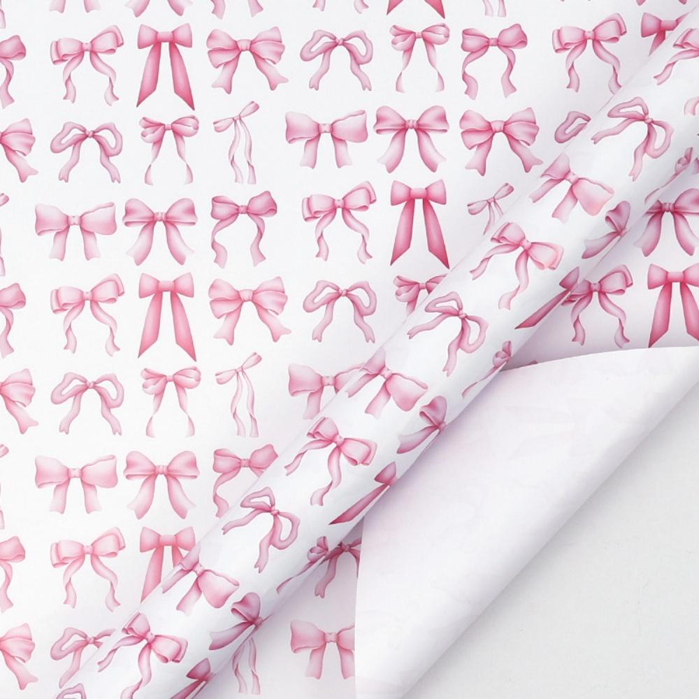 300x43cm Rosa Schleifenmuster Weihnachtsgeschenkpapier Regenbogen-Druck Blumenstrauß Verpackung Geburtstagsfeier Dekorpapier
