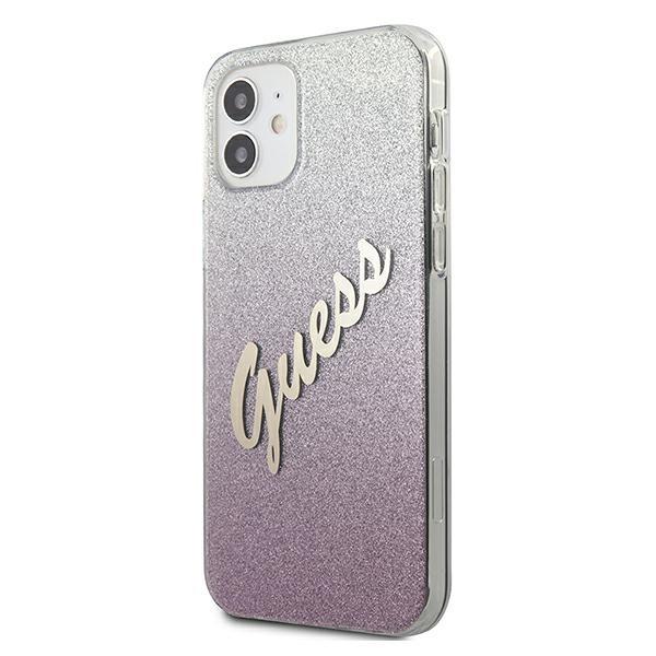 Guess Guhcp12Spcuglspi Iphone 12 Mini5,4 Różowy/Pink Hardcase Glitter Gradient Script