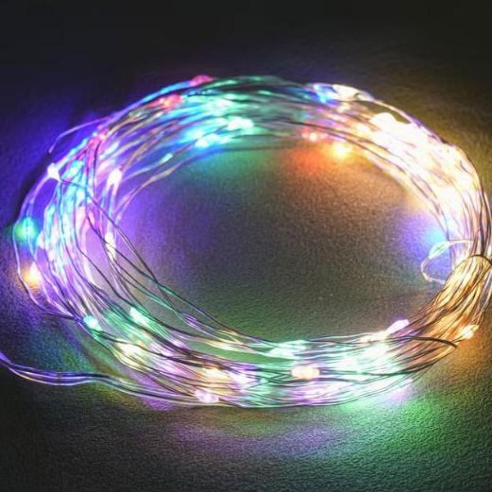 Interiérová reťazová svetelná reťaz Mini LED 100 žiaroviek, 6 farieb, dĺžka drôtu 10m