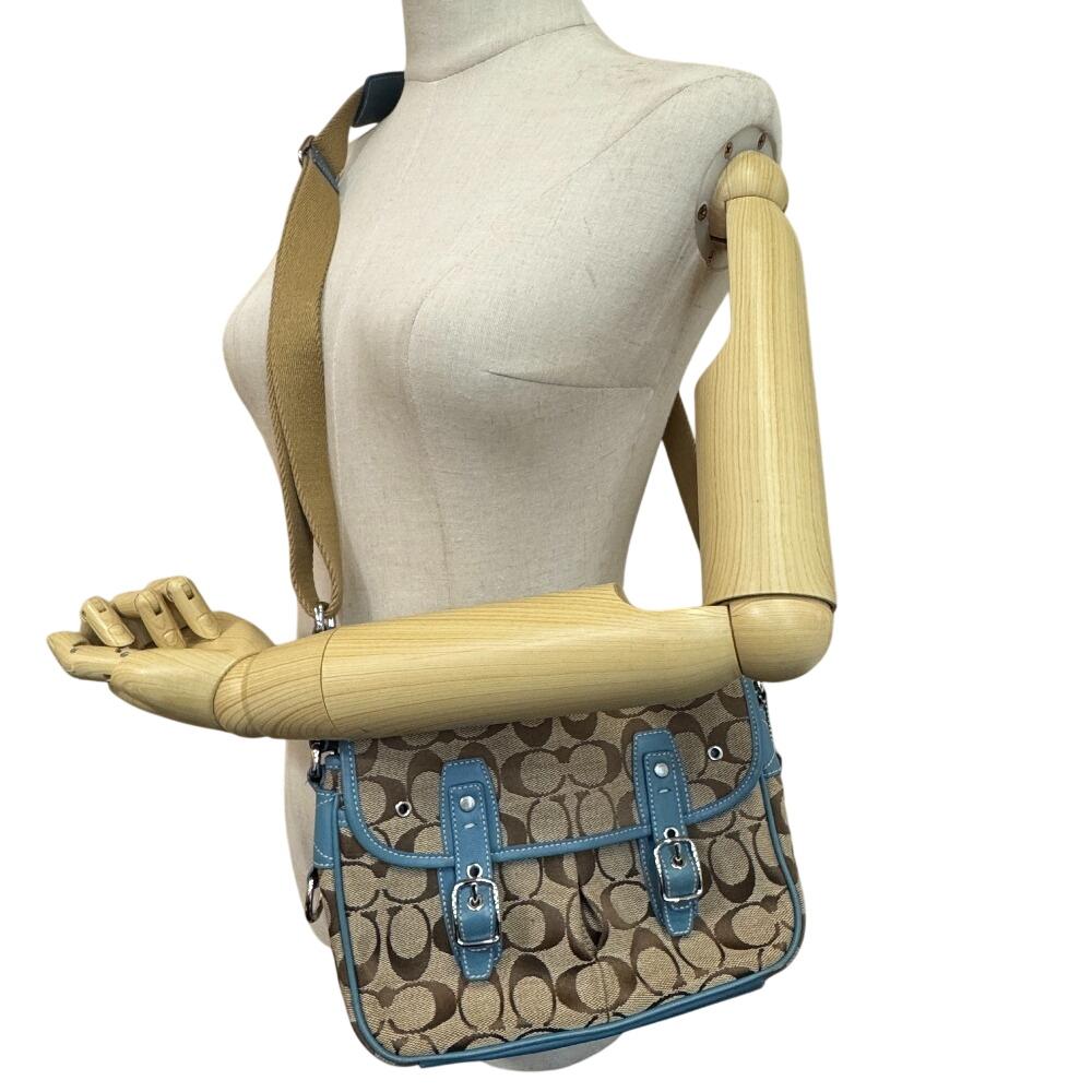 Coach 6849 COACH Signature Canvas Shoulder Bag Beige Canvas Used