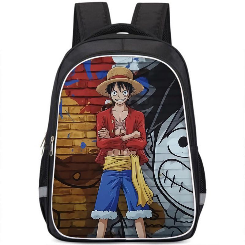 One Piece Luffy Backpack For Kids School Bag Durable Nylon Cartoon Design