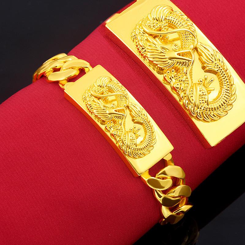 New Fashion Personalized and Trendy Mens Golden Dragon Bracelet for Jewelry